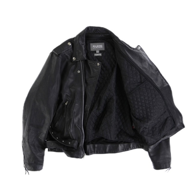 WILSONS LEATHER ブラックレザーダブルライダースジャケット XXLサイズ 