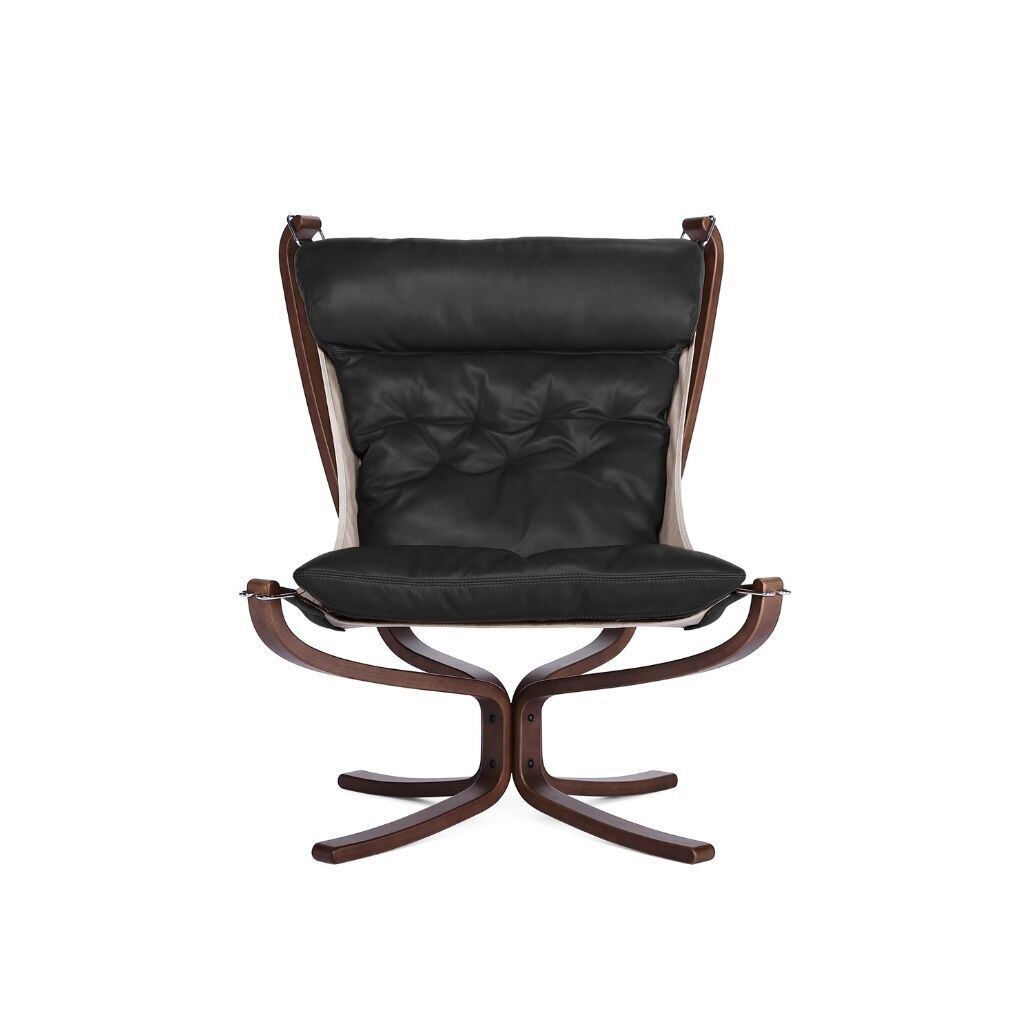 Falcon Chair Wood Frame Set Oil-leather Black / ファルコンチェア