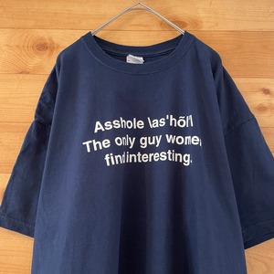 【GILDAN】メッセージ Tシャツ ネイビー XL ビッグサイズ US古着 アメリカ古着