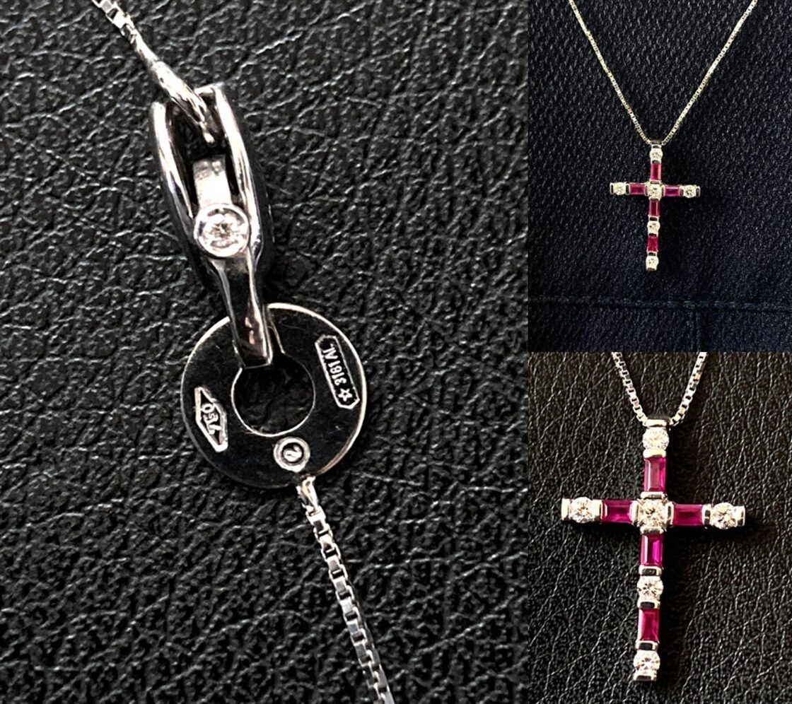 DAMIANI ダミアーニ ルミエール クロス ネックレス K18 WG ルビー 