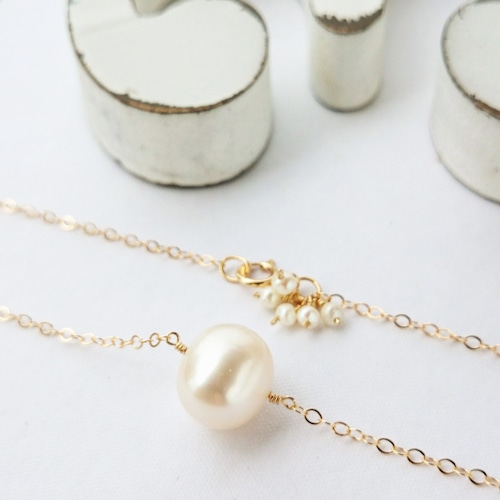 送料無料 14kgf*BIG pearl bubble necklace 