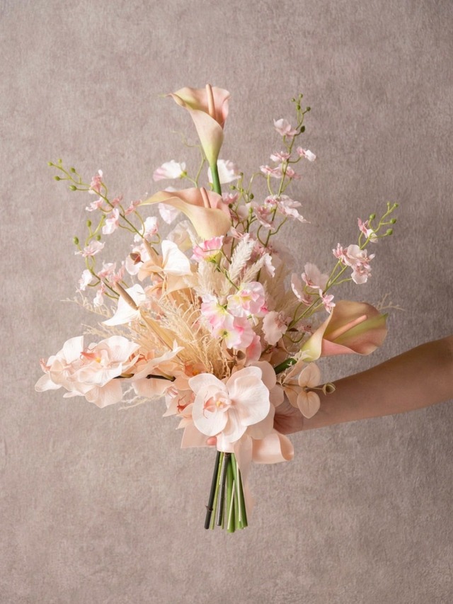 【レンタルブーケ　スイトピー】往復送料込み　花嫁　ウェディングブーケ　レンタル　ウェディングフォト　wrb-0012