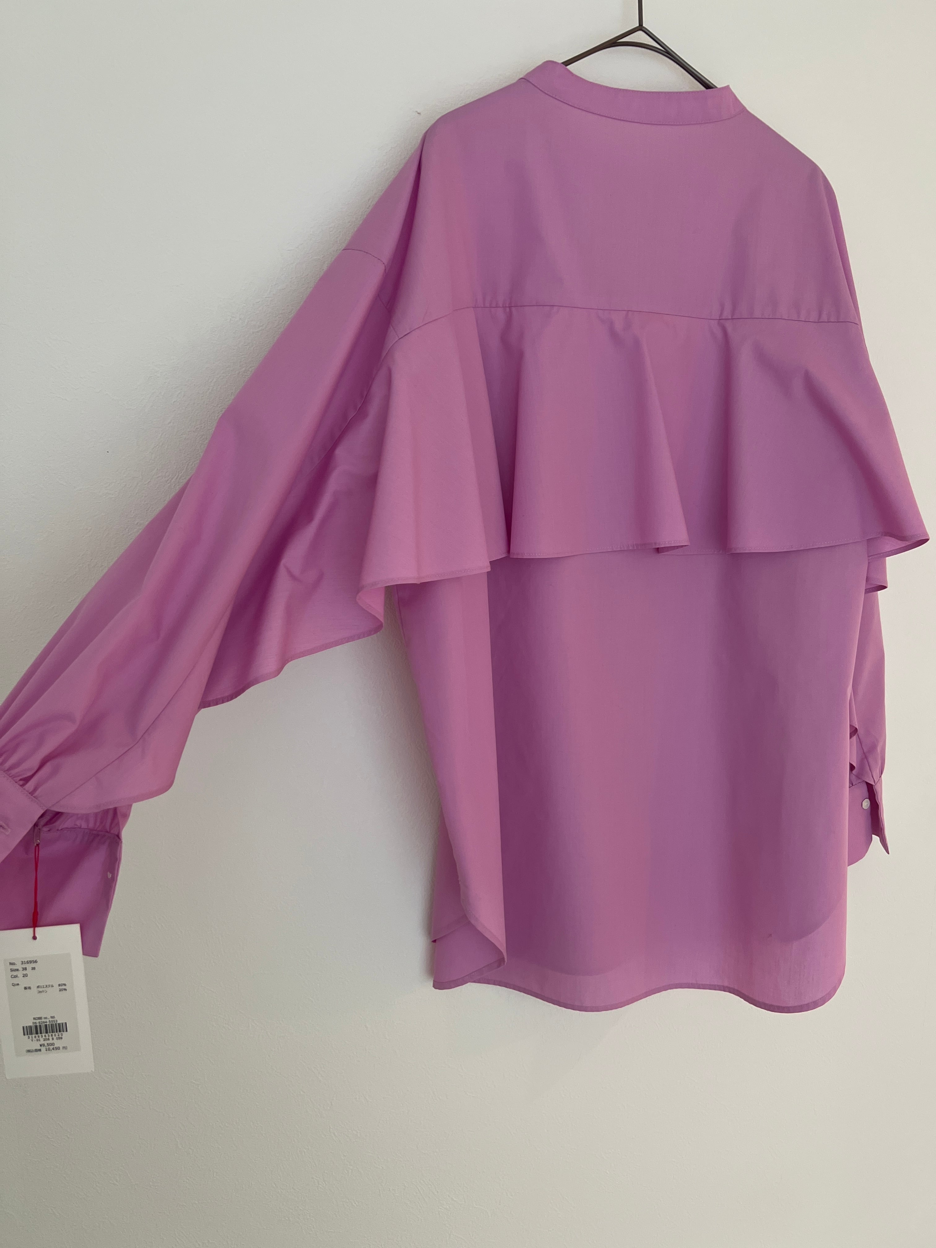 再販★【PASSIONE】バックフリルシャツチュニック