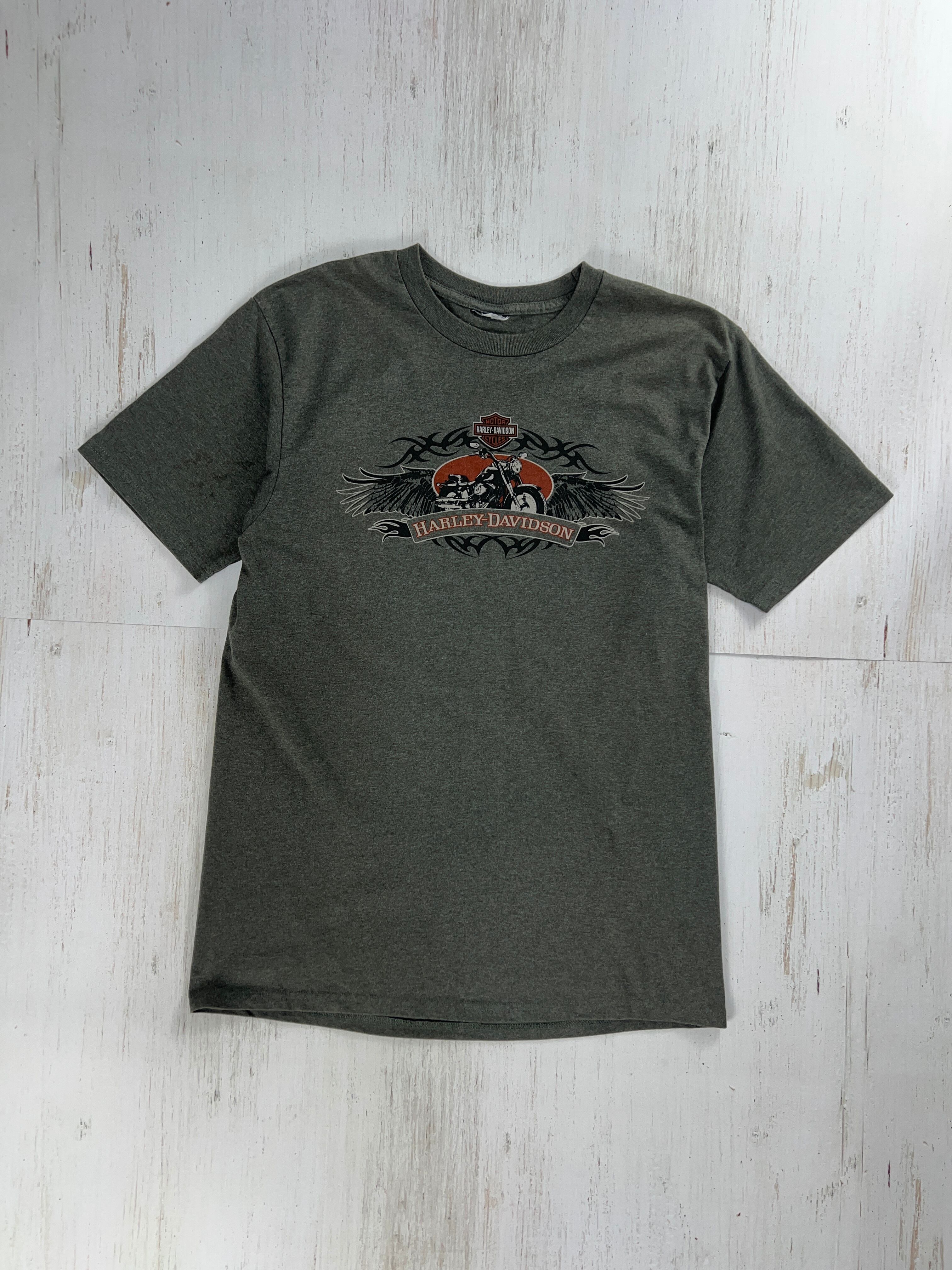 Harley-Davidson “Thunderbird Albuquerque” Double-Sided T-Shirt (Gray / Tribal Graphic) #F541