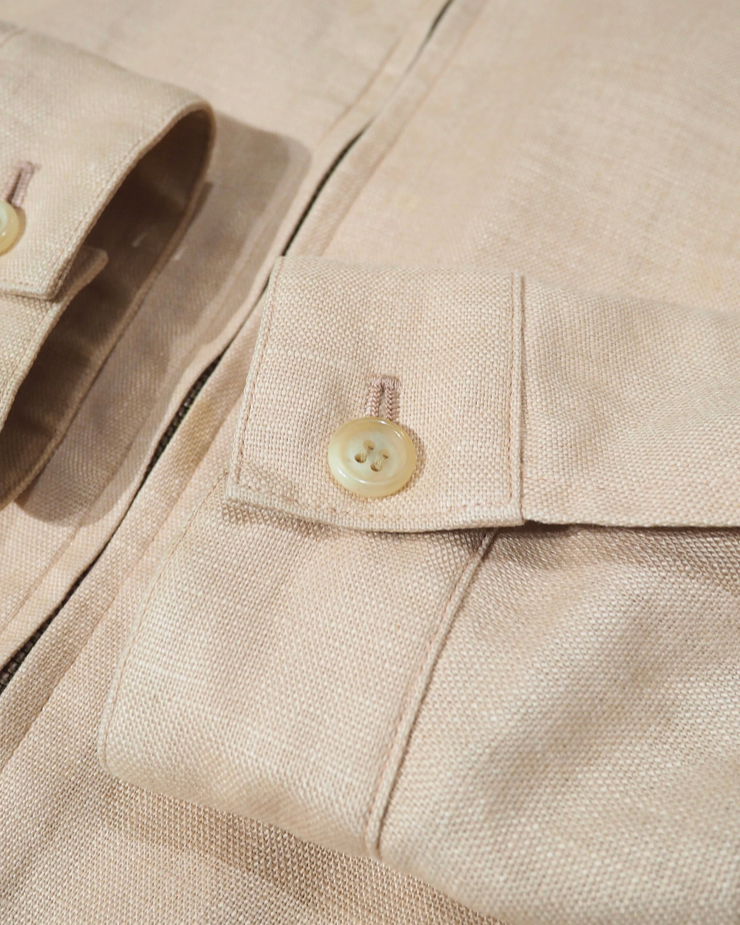 " PAPAS " Soft Light Beige color vintage loose Linen jacket