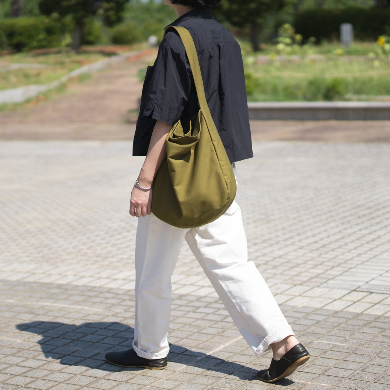 Cotton Hobo bag オリーブ