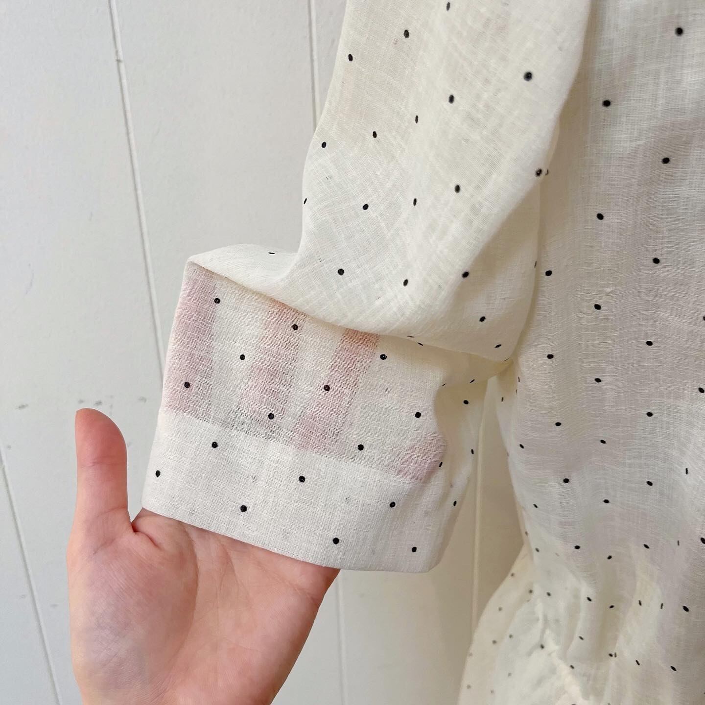 white dot blue leaf one-piece