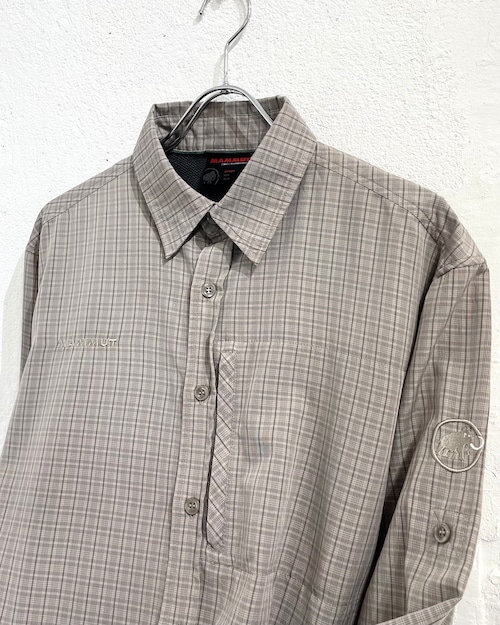 MAMMUT Polyester Fabric L/S Plaid Tech Shirt