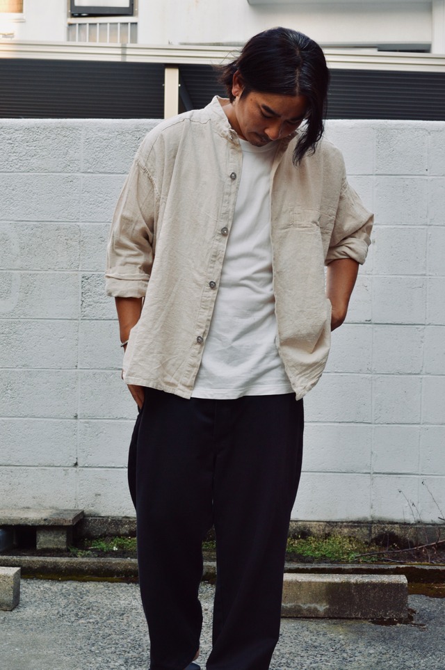 French Army 40s reproduction Bourgeron Shirts Jacket natural フランス軍 ボージョンジャケット リネンシャツジャケット