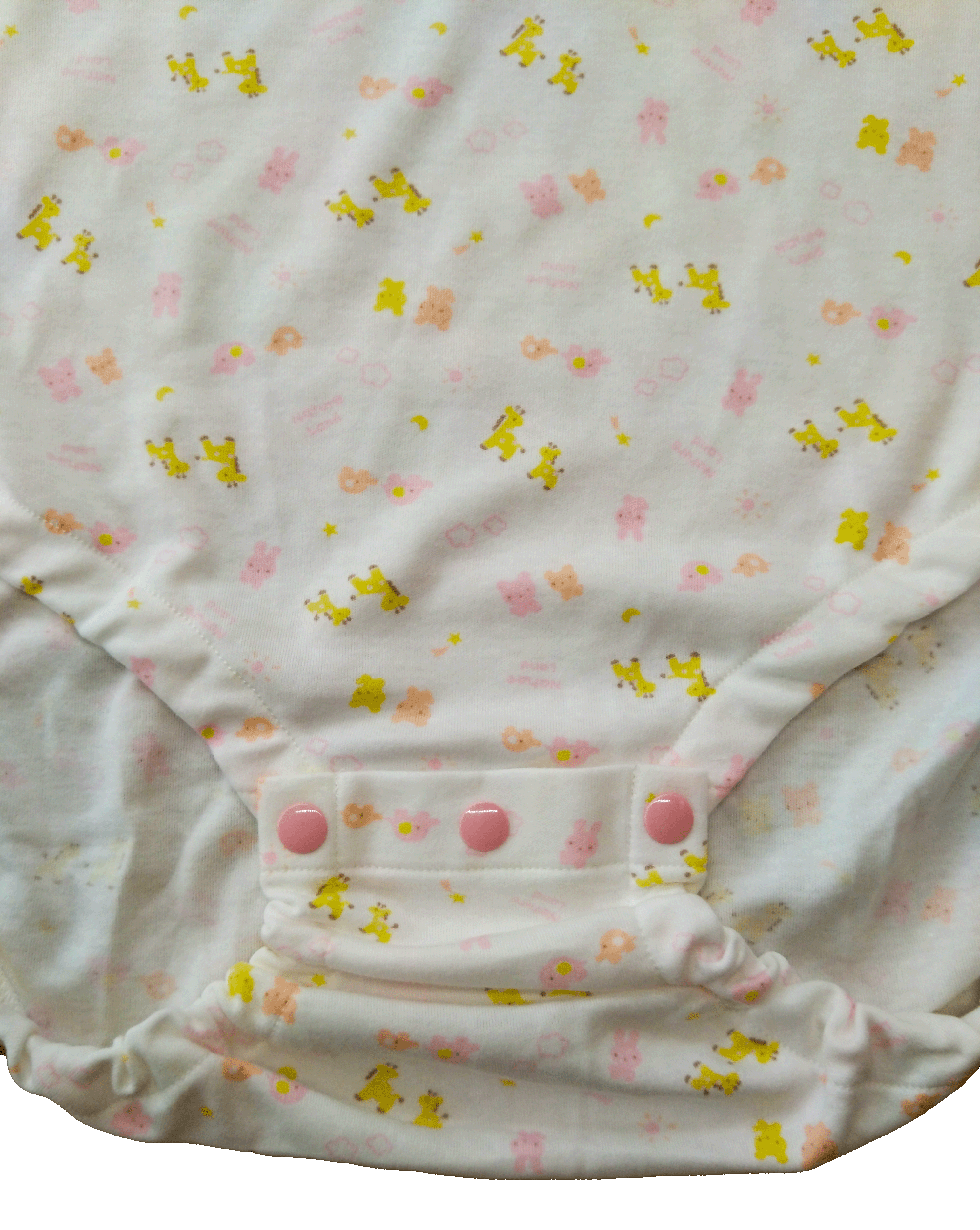 No．18：かわいい大人用ロンパース：くまさん柄(ピンク系