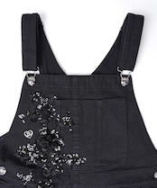 スパンコールレースルーズオーバーオール (BLACK) CQ-48119