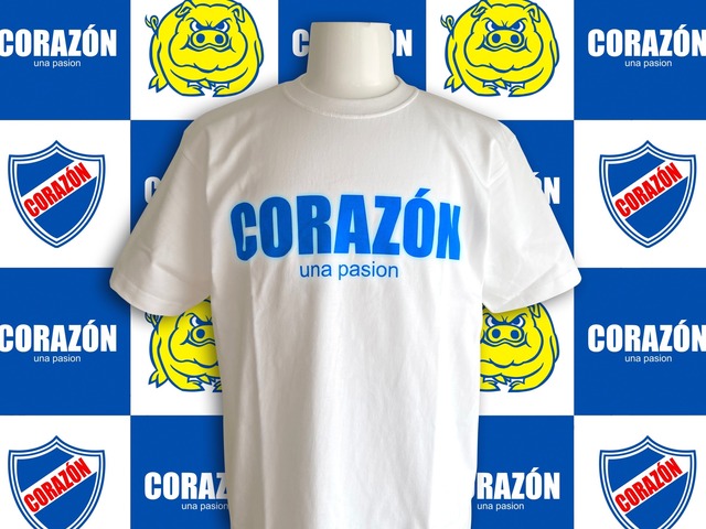 CORAZONロゴTシャツ（蛍光ブルー）