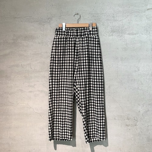 【FIRMUM】コットン＆リネン・チェック シーチング(コットン＆リネン・プレーン シーチング)ワイドストレートパンツ/ SN_FR0103PF