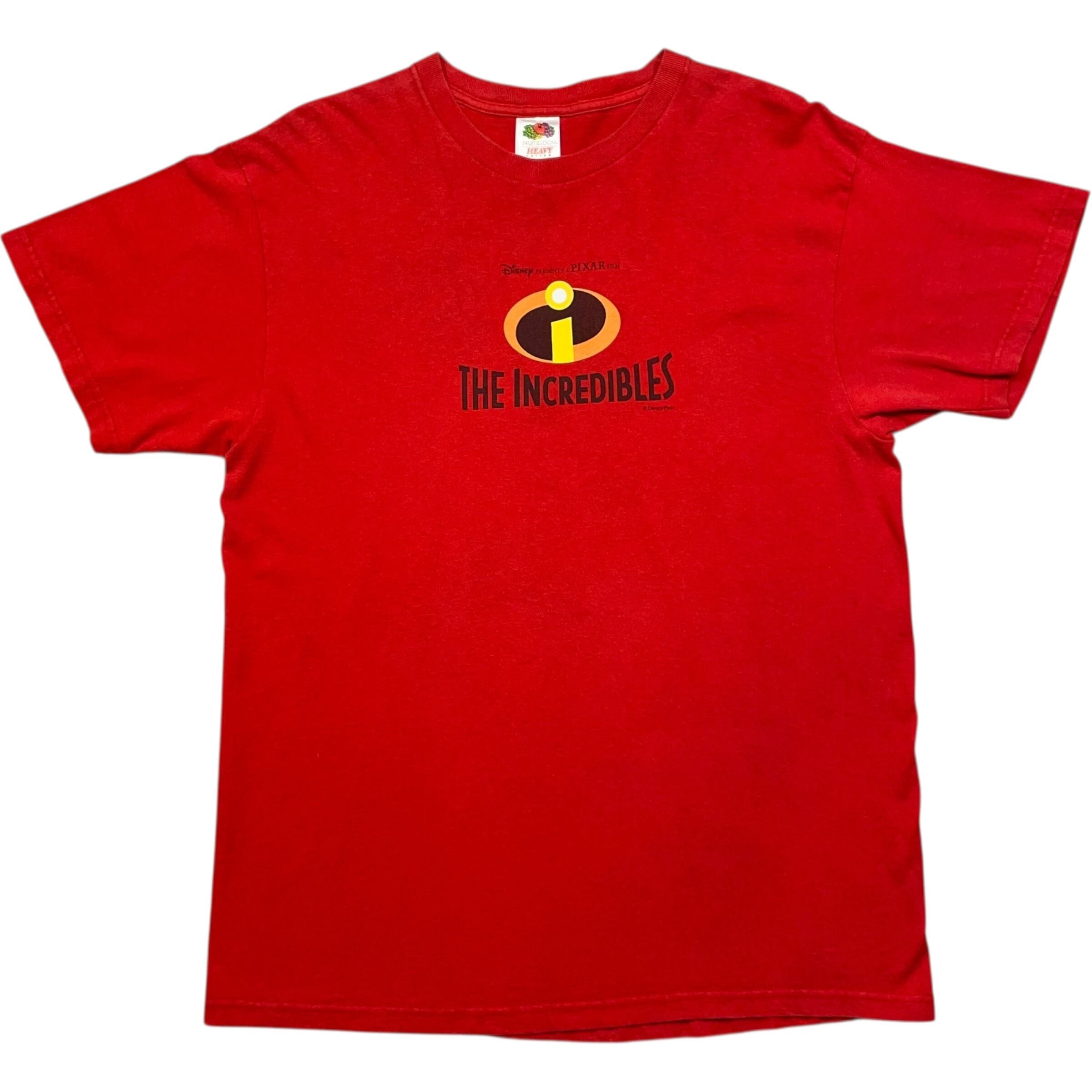 《L》FRUIT OF THE ROOM フルーツオブザルーム Disney ディズニー Tシャツ フロントプリント Mr.インクレディブル レッド USA製 no.8046