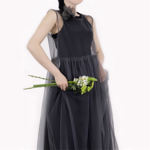 【Tea Tree】チュールノースリーブワンピース 6color 10875