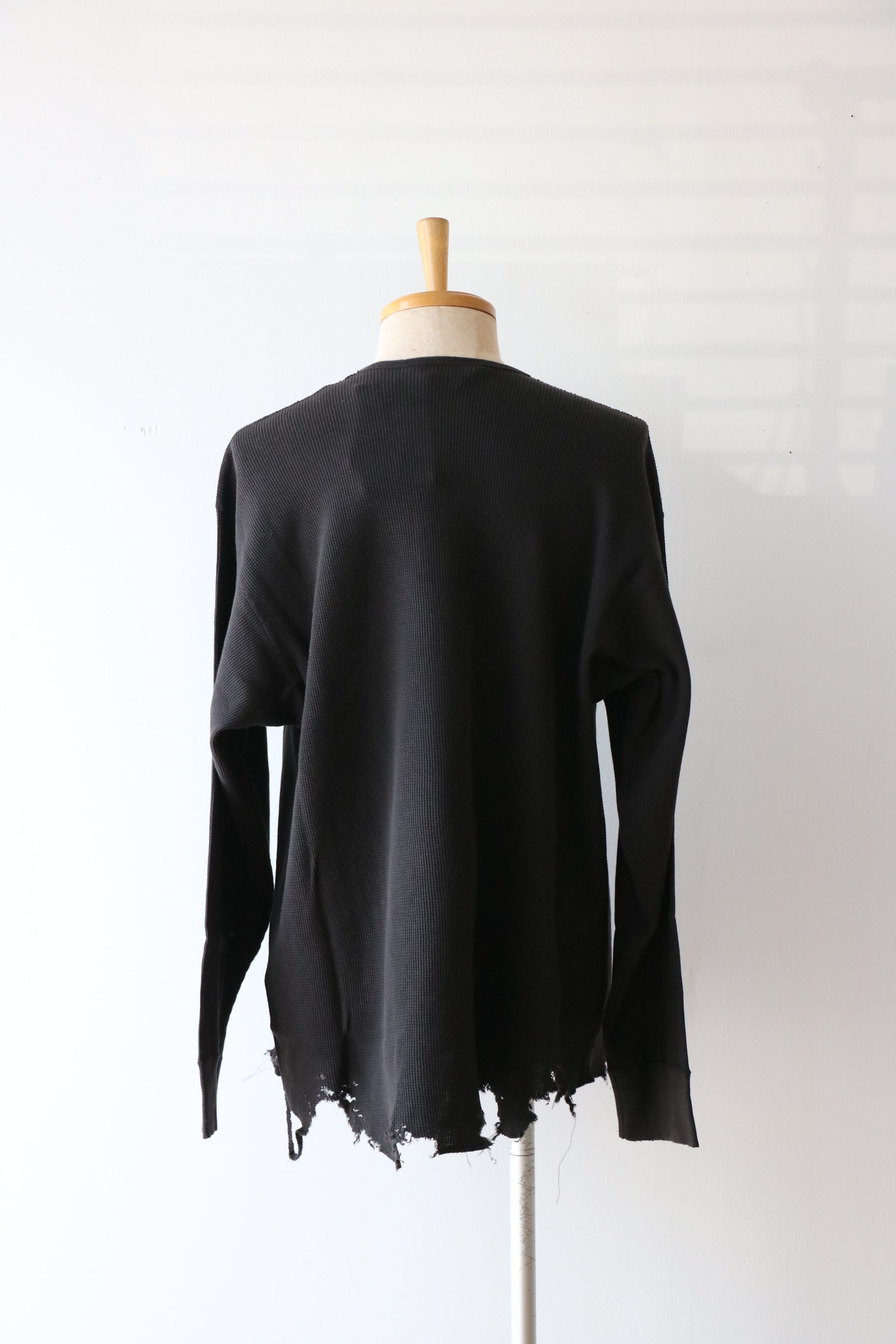 Ancellm - DAMAGE WAFFLE CREW LS - / ANC-STD-CT02 / アンセルム