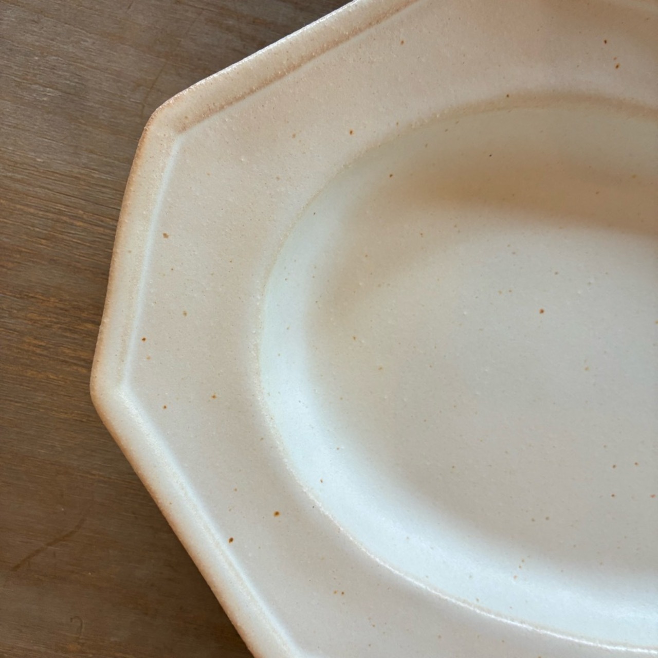 MASHIKO Octagonal plate Kinari　益子焼　オクトゴナル皿　キナリ　オーバル皿　長角皿　メインディッシュ　サラダ　