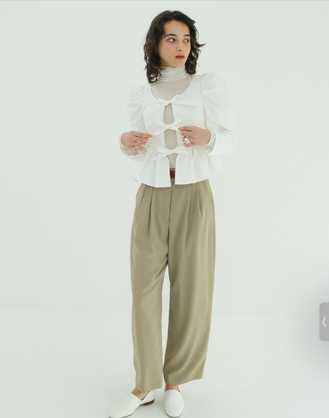 CLANE SHORT PEPLUM RIBBON TOPS