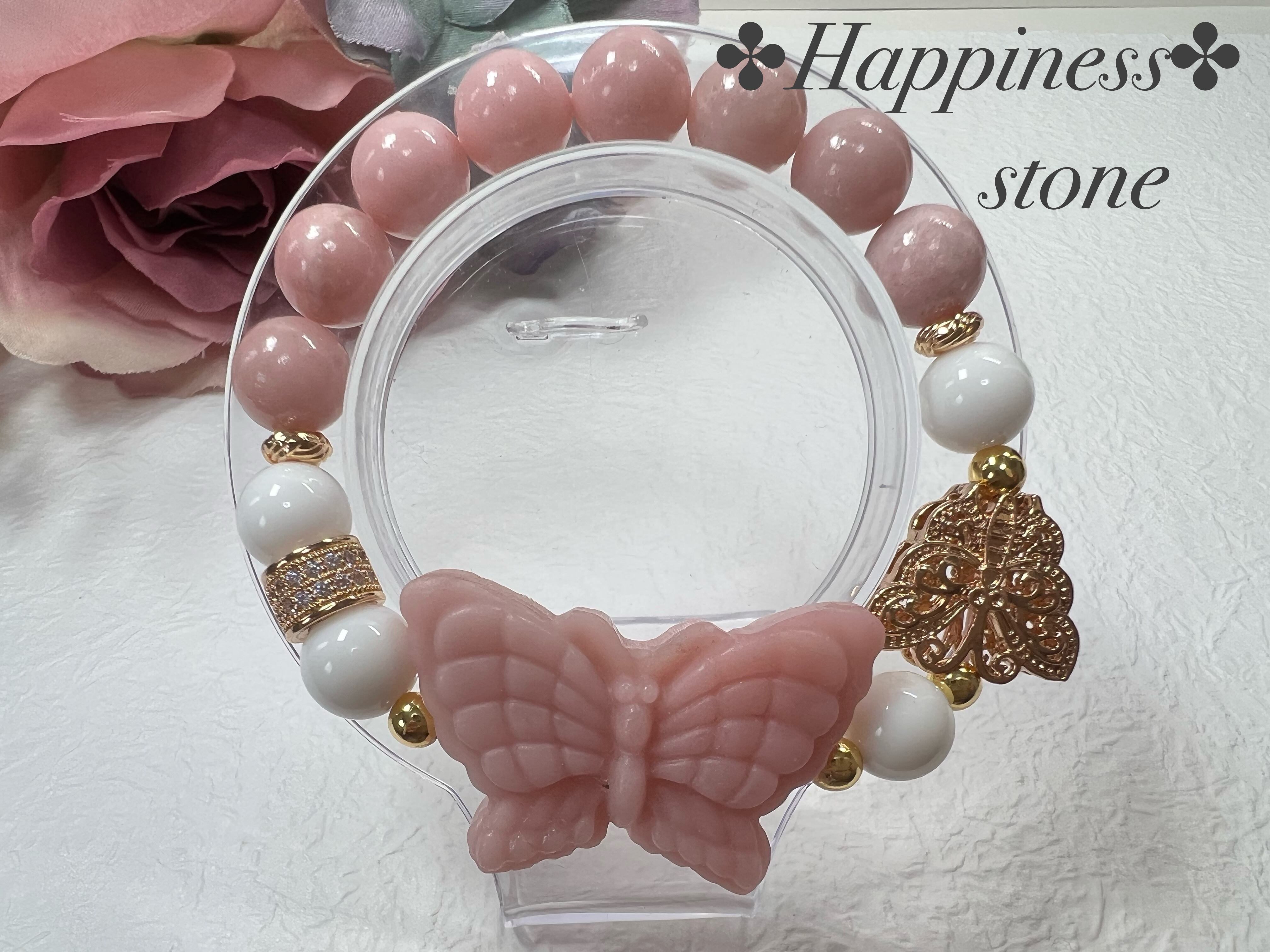【ピンクオパール蝶々ブレスレットεïзꔛ♡】◆送料無料◆天然石 パワーストーン
