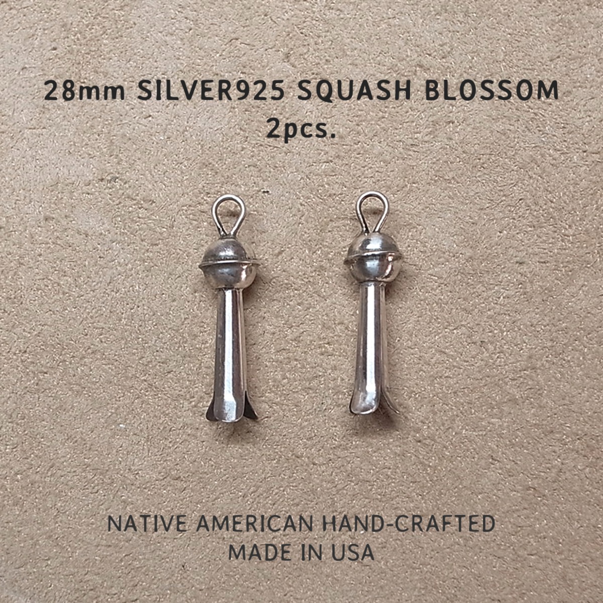 28mm SILVER925 SQUASH BLOSSOM / シルバー925 スカッシュブロッサム MADE IN USA 2個