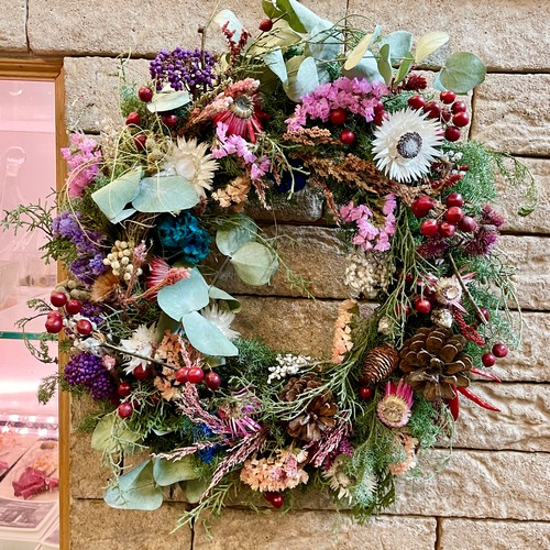 Dry flower wreath  大きめ！
