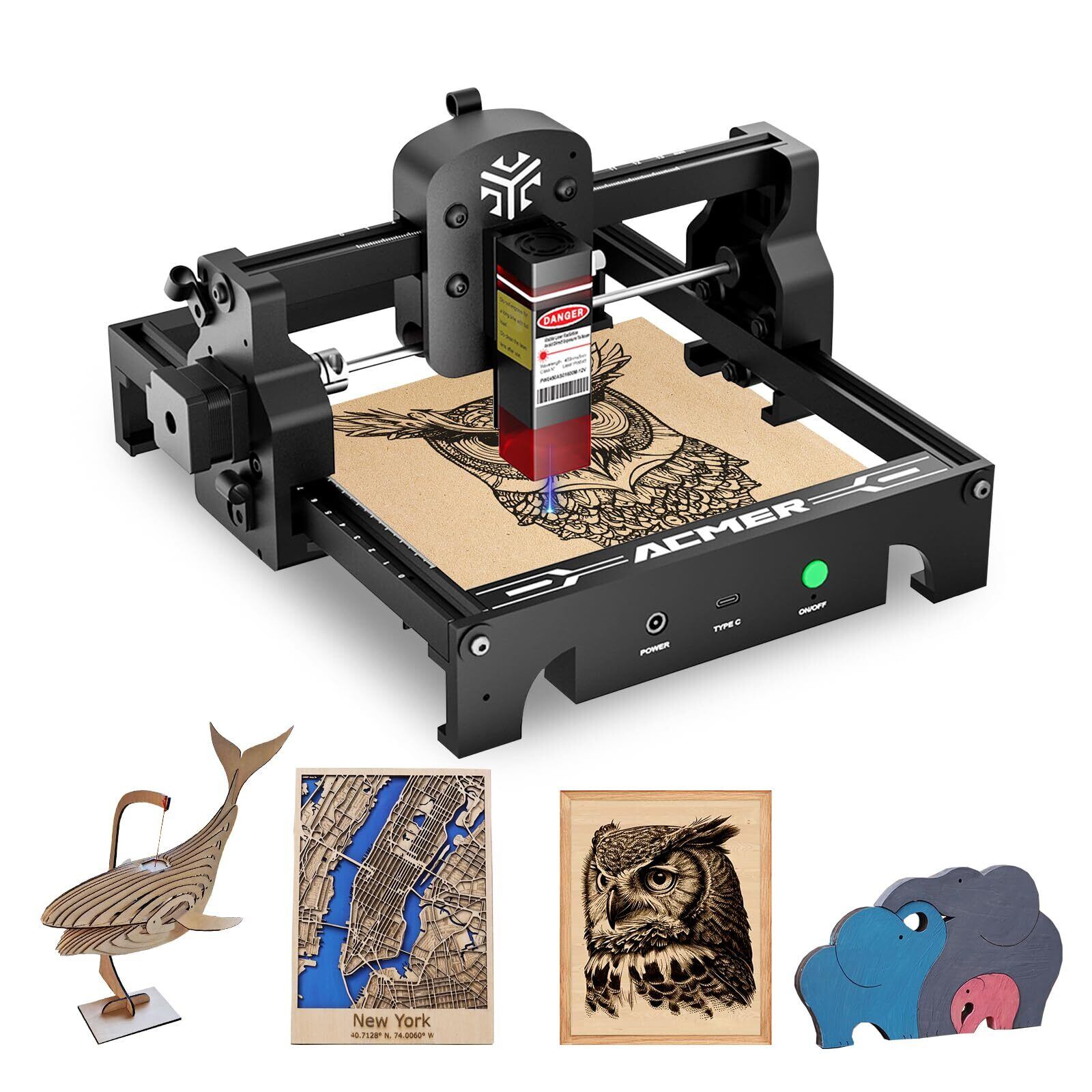 ACMER S1 レーザー彫刻機 入門 初心者 高精度 ミニ 彫刻機 LightBurn