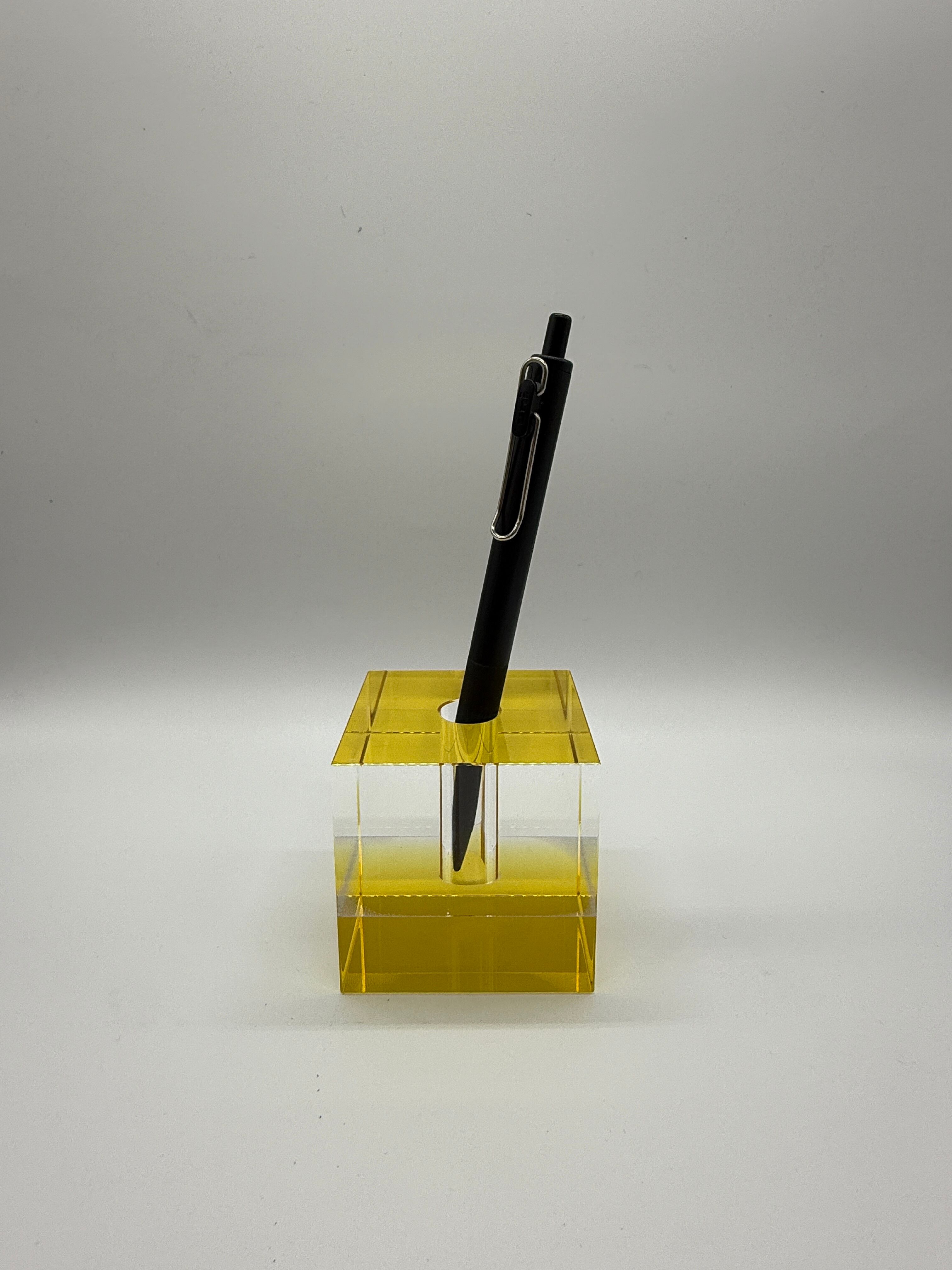 ガラスペン立て【イエロー】