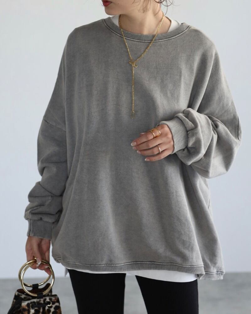 ドロップショルダーピグメントオーバースウェット