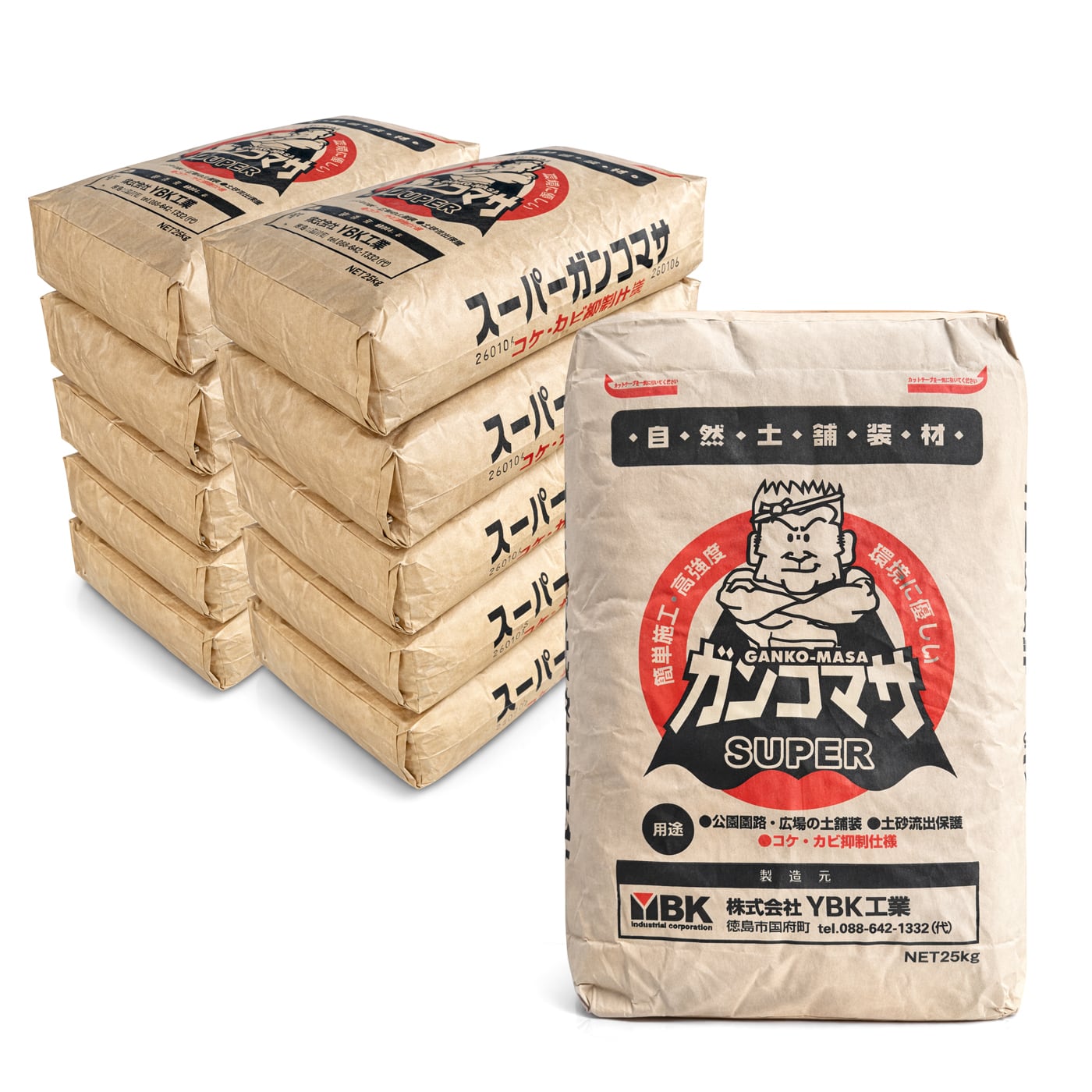 スーパーガンコマサ コケカビ抑制｜より強く固まる防草土 25kg（10袋