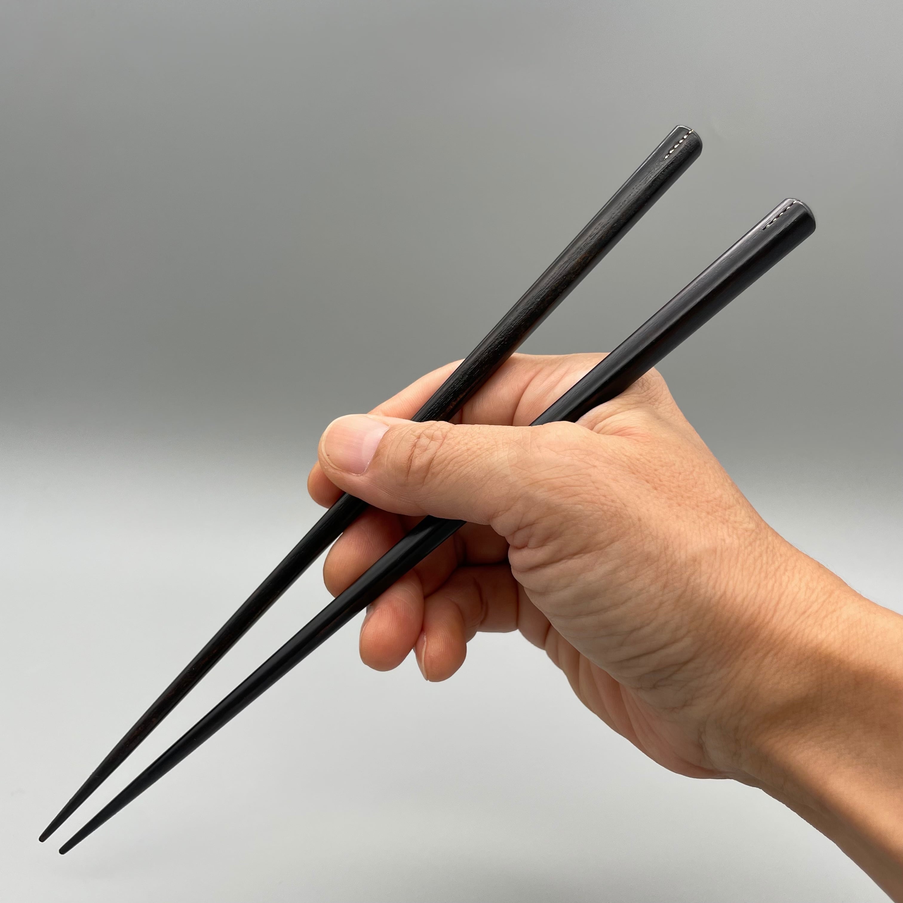 極細銀線象嵌黒箸-天 - Black Chopsticks with Silver Inlay - Ten