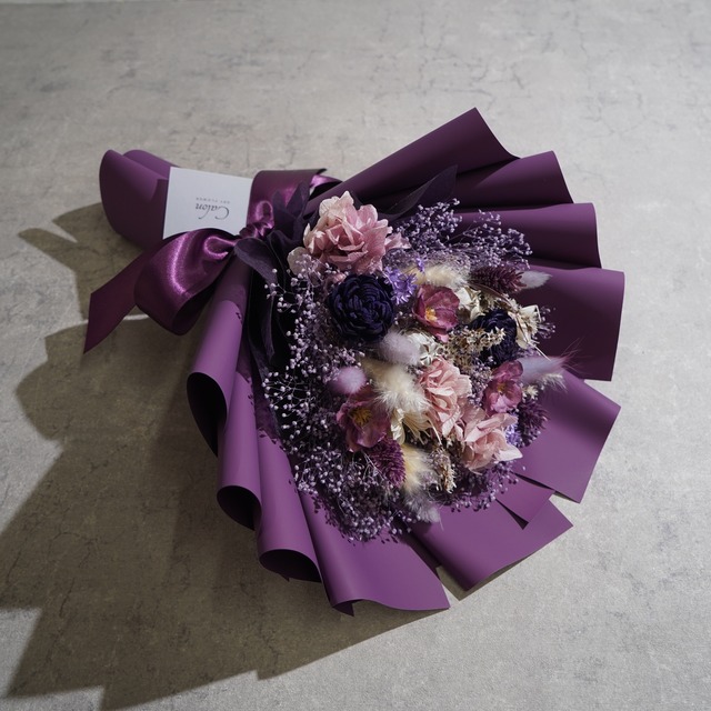 ドライフラワーの花束 Mサイズ パープル M-526≪限定１点≫