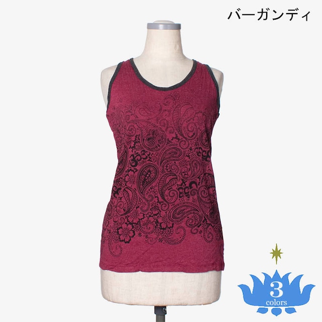 くしゅくしゅタンクトップ　グラデーション１　Wrinkled Tank Top Gradation1