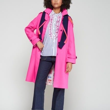 VILAGALLO ピンクステンカラー裏地も可愛いウールコート SPAIN