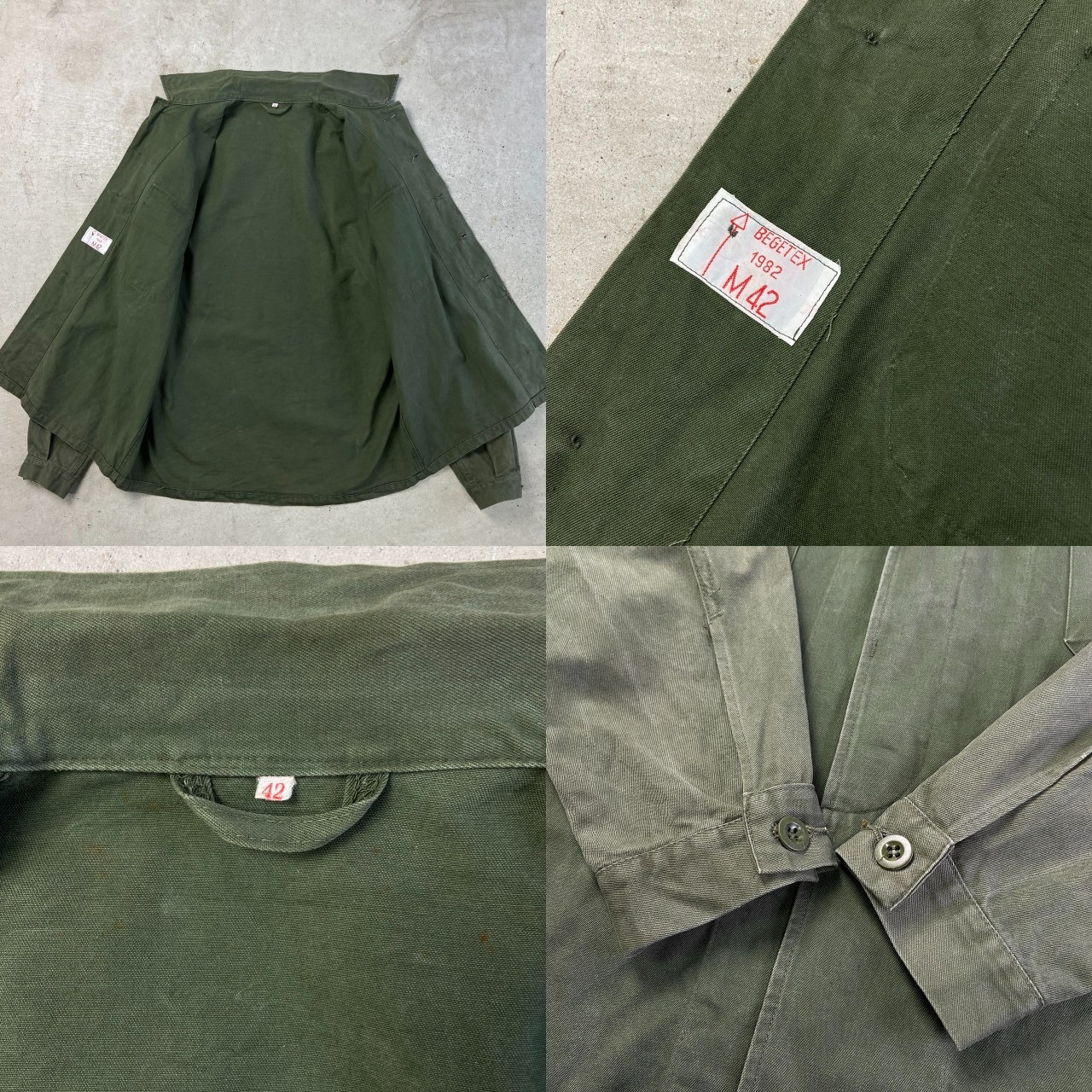80年代 ベルギー軍 フィールドシャツ ユーロミリタリー メンズL-XL相当 