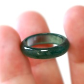 【16号】透明感抜群！深い緑 甲丸リング A貨翡翠 jd_rg1660