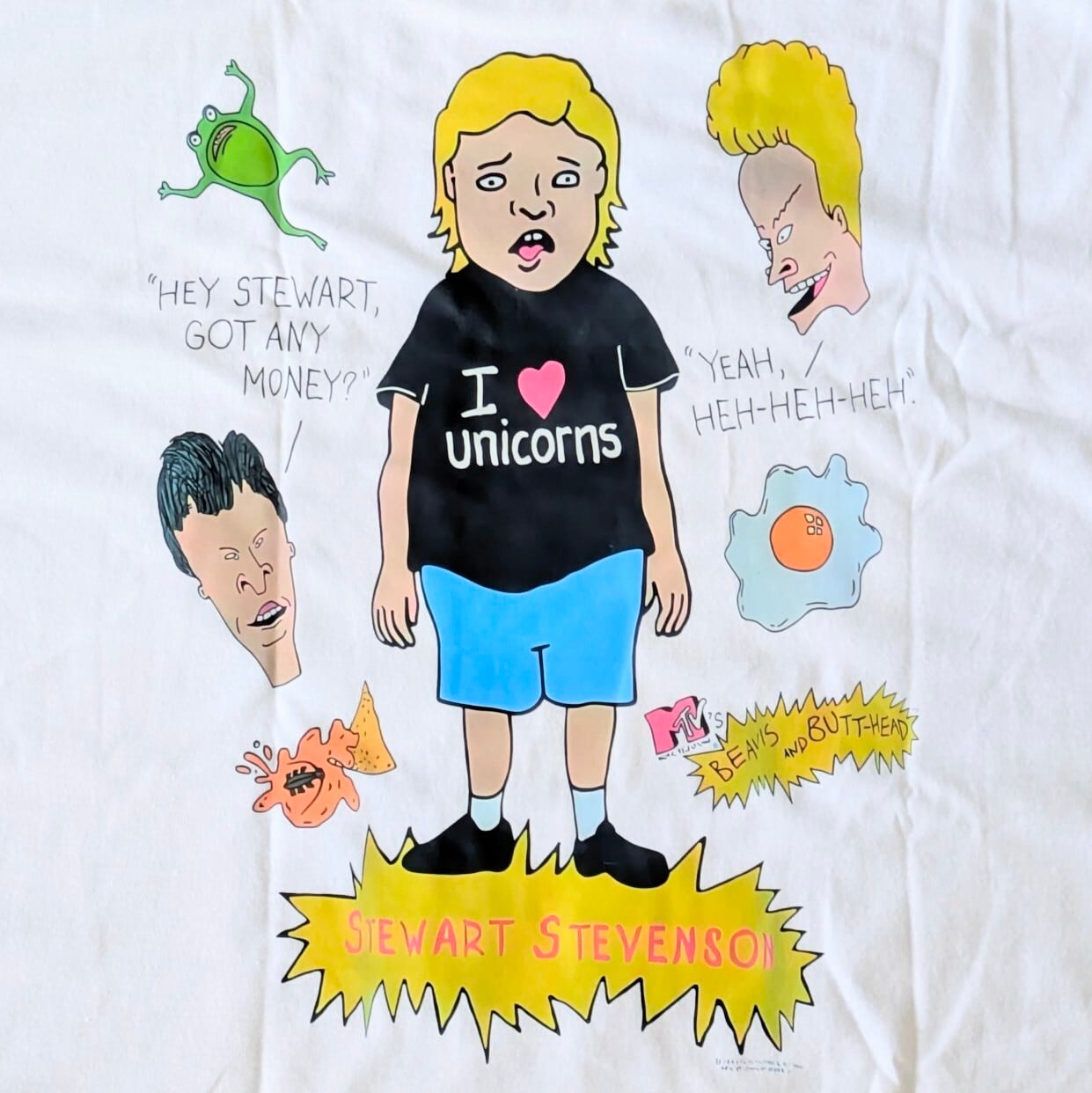 【 Beavis and Butt-Head（ビーバスアンドバットヘッド）】『Stewart Stevenson / スチュワート・スティーヴンソン 』 Tシャツ / MTV 〚アメリカン雑貨 アメトイ〛