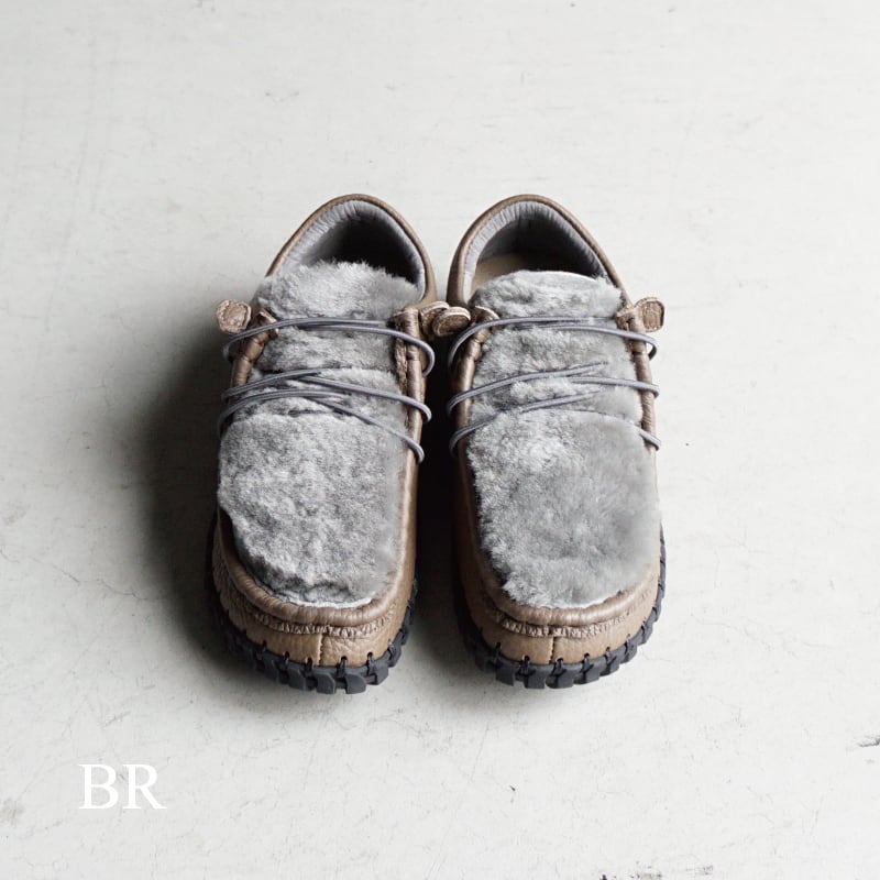 Estacion エスタシオン ファー×レザーレースアップシューズ XA618