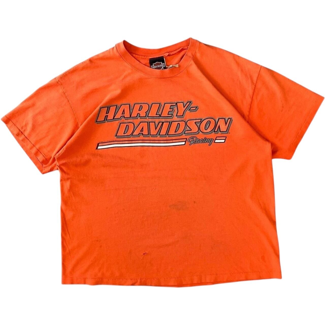 《XL》Harley-Davidson ハーレーダビッドソン シングルステッチ vintage USA製 オレンジ no.3131