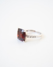 〈Vintage fine jewelry〉Garnet Diamond K18 Ring　