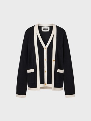 [EENK][WOMEN] Layered Knit Cardigan - Black 正規品 韓国ブランド 韓国通販 韓国代行 韓国ファッション インク 日本 店舗