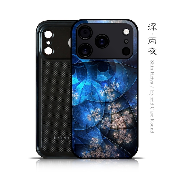 深・丙夜 - 和風 角丸型 強化ガラスiPhoneケース【Re:design】