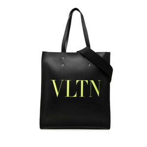 ヴァレンティノ ガラヴァーニ ロックスタッズ VLTNロゴ トートバッグ ショルダーバッグ 2WAY ブラック イエロー レザー レディース VALENTINO 【中古】