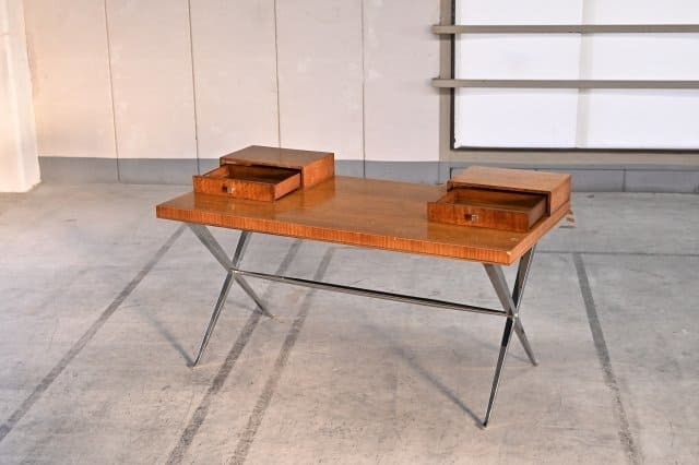 CENTURY/センチュリー 70万 デスク マホガニー材 引き出し2杯 机 作業台 ビンテージ スタイリッシュ 異素材 クラシック サァラ麻布取り扱い【中古家具/中古インテリア/USED家具ユーズド家具/リサイクル】