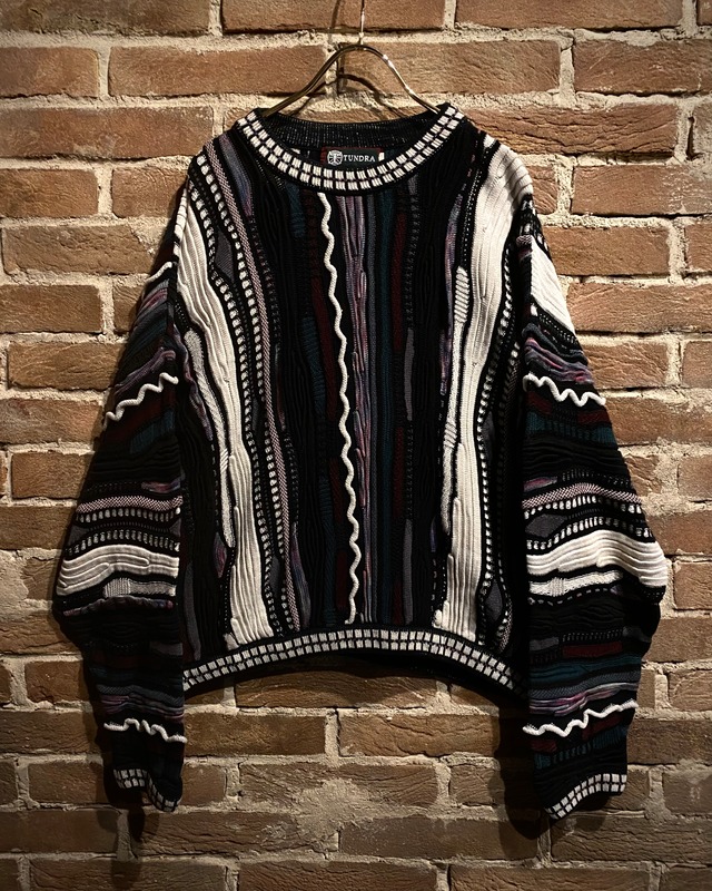 【Caka act3】"TUNDRA" Multicolored Vintage Loose 3D Knit