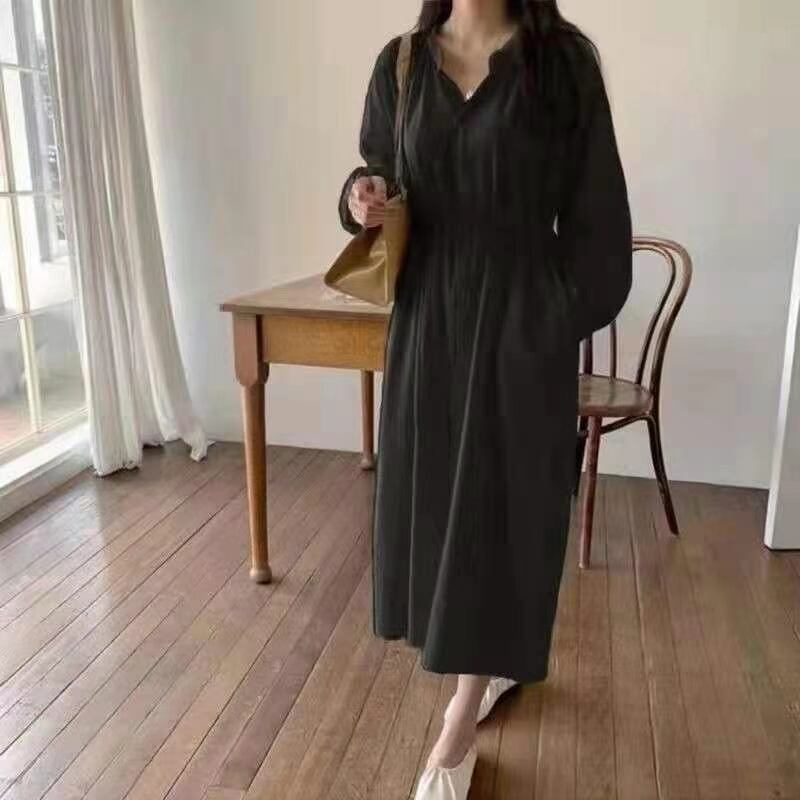 ボリュームスリーブ　コットンワンピース AJ22263-6811