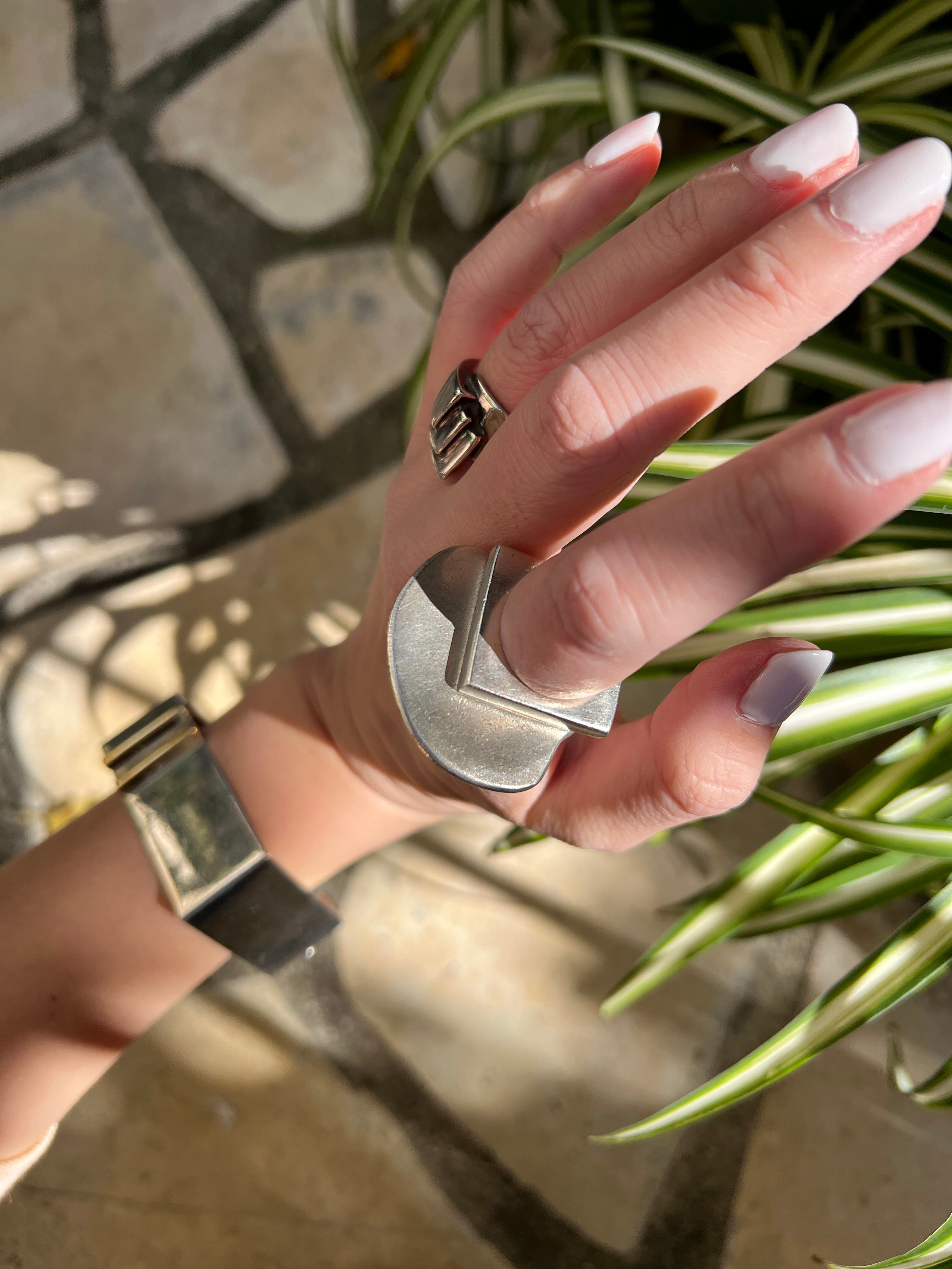 カレンシルバー98% ハ一トリング 15号 15号】Karen silver square ring ( カレン シルバー スクエア