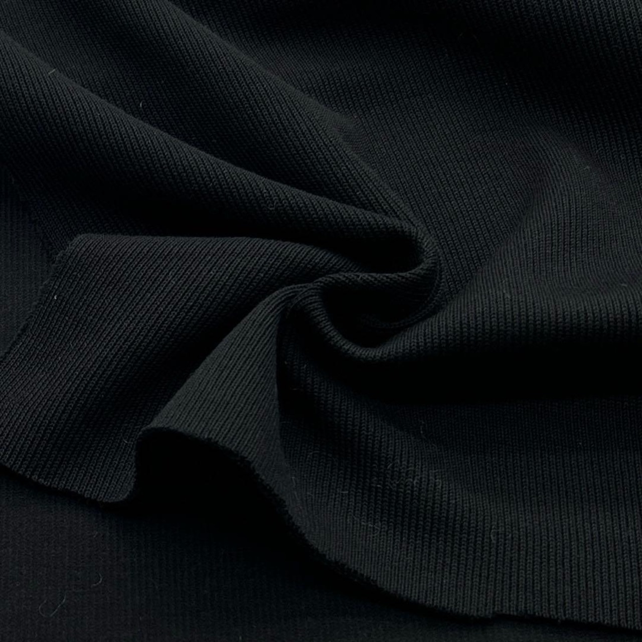 ★NY437◆2m◆綿100%テレコニット生地◆ブラック