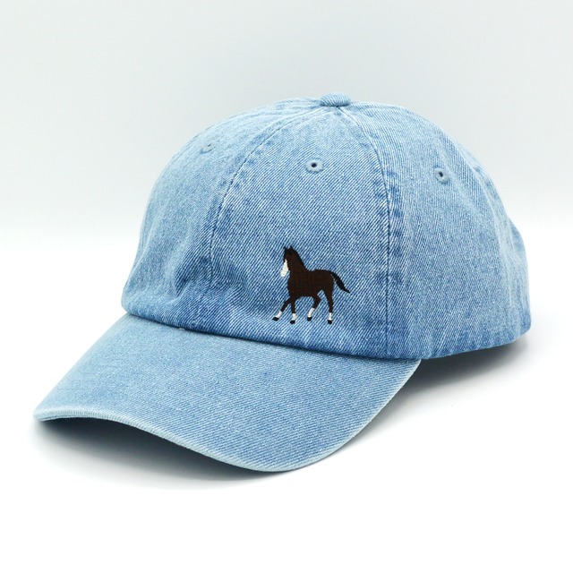 《ワンポイント刺繍》デニムローキャップ