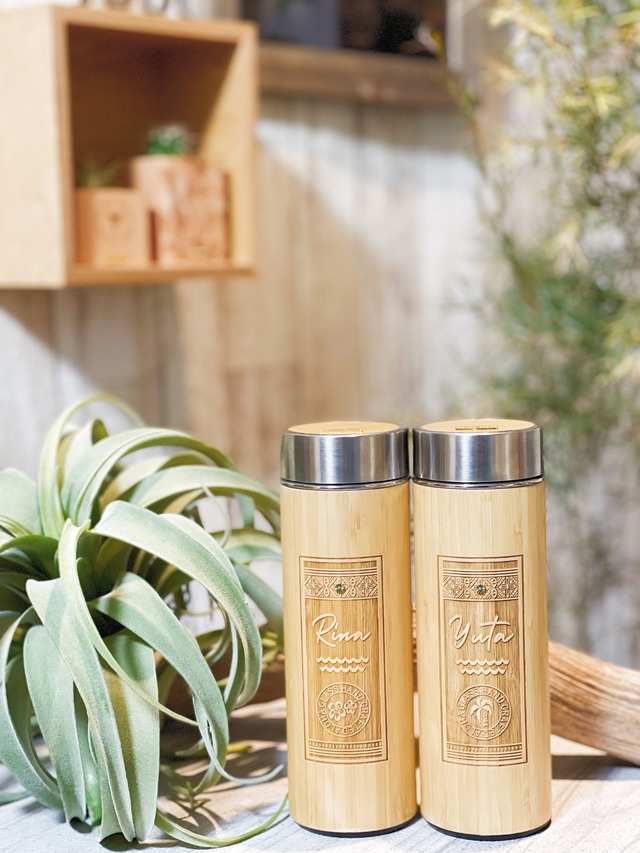 Bamboo stainless water bottle(aloha wagon)