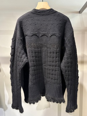 【26AW | WOMEN】Mame Kurogouchi マメ クロゴウチ / トップス / Wool Cable Knit Cardigan  MM26FW-KN094